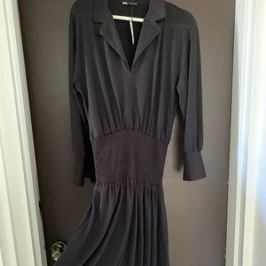 NWOT Zara shirt dress with elastic waist band.
